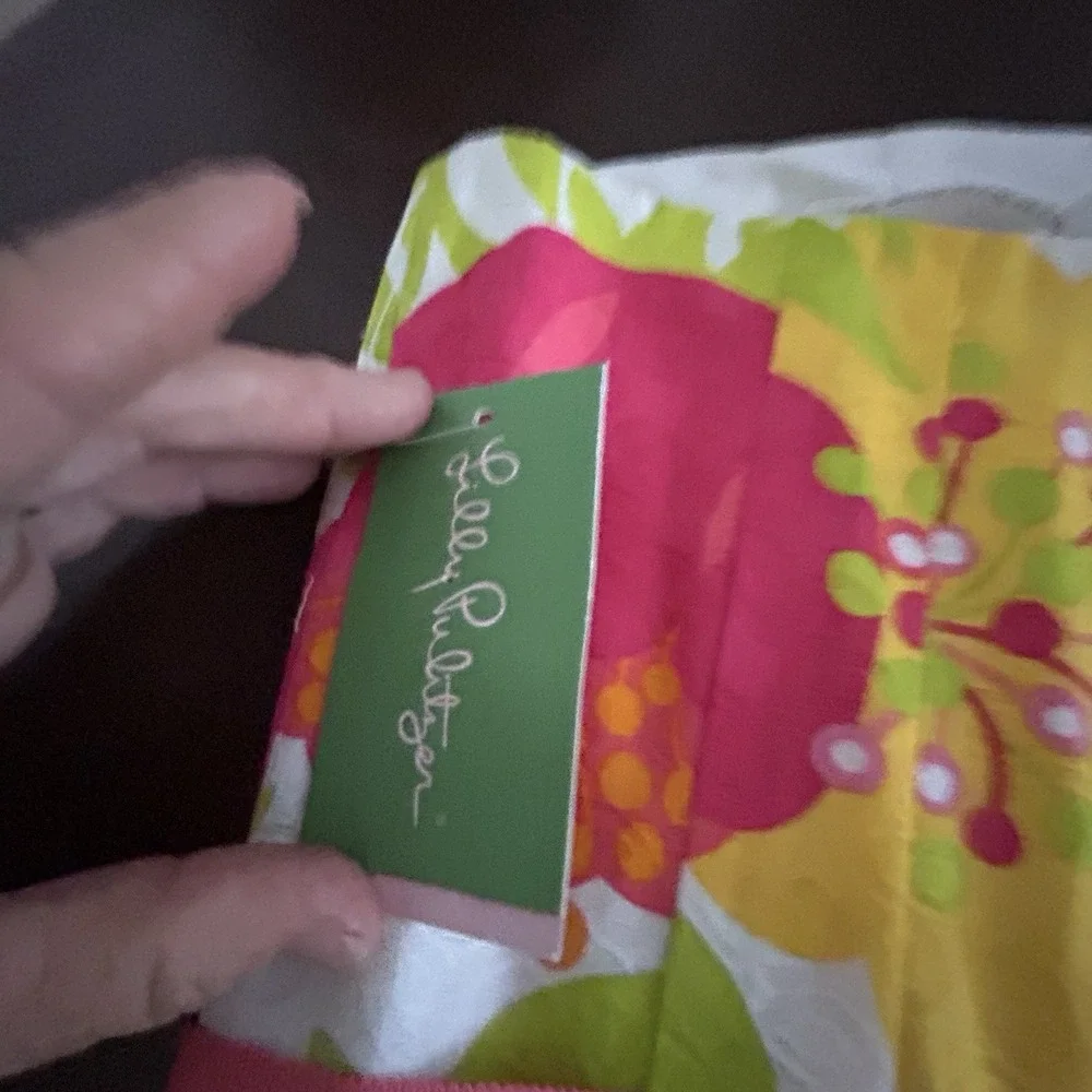 Lilly Pulitzer Dress 6 Vanessa Floral Print Cotton Strapless Pink Green Yellow - Picture 13 of 13